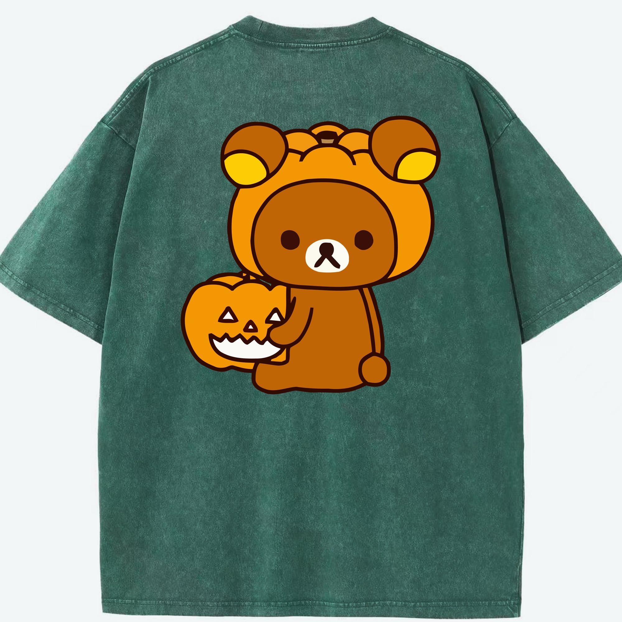 （画像用） リラックマ リラックマ キイロイトリ Rilakkuma Korilakkuma Kiiroitori 綿100% ヴィンテージ風 半袖Tシャツ（背面プリント）